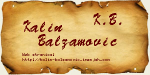 Kalin Balzamović vizit kartica
